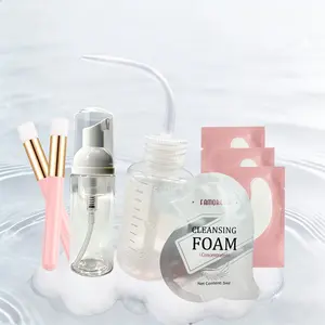 5ml concentrated eyelash cleaning foam, a set of 8 pieces with cleaning tools, helps clean eye makeup and stains, suitable for extended lashes and curled lashes, non-irritating, eyelash makeup remover foam