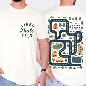Tired Dads Club 2 Sided Shirt , Funny Dad Shirt, Play Cars On Dads Back, Mat Road Car Race Track Shirt, Trending Father's Day, Men's Graphic Tees, Casual Outfit, Comfortable Menswear, Perfect Gift For Men, Apr2