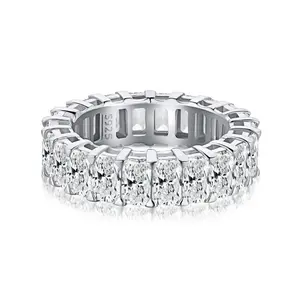 [Band-12]S925 Sterling Silver High carbon diamond ring band