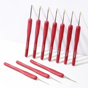 Ergonomic Crochet Hook Set with Non-Slip Soft Handle, Sizes 0.6mm to 2.75mm, Ideal for Amigurumi, Blankets, Hats, Scarves, Beginner & Expert Craft Kits