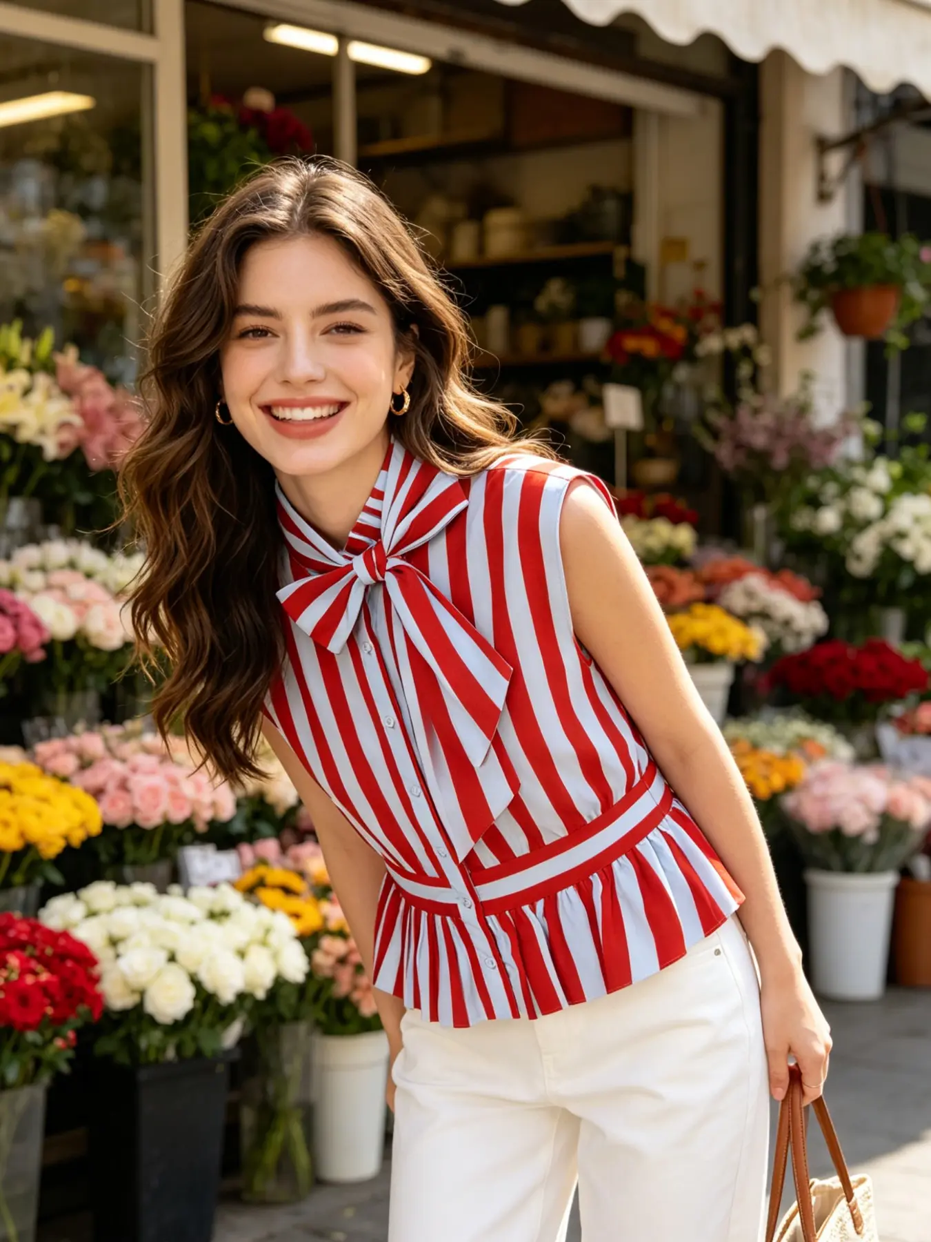 Women's Stand Collar Striped Sleeveless Blouse Shirts, Slim-Fitting Button Front Waistcoat, Office Wear Ol Top, Casual Blue Vertical Stripe, Button Closure Top