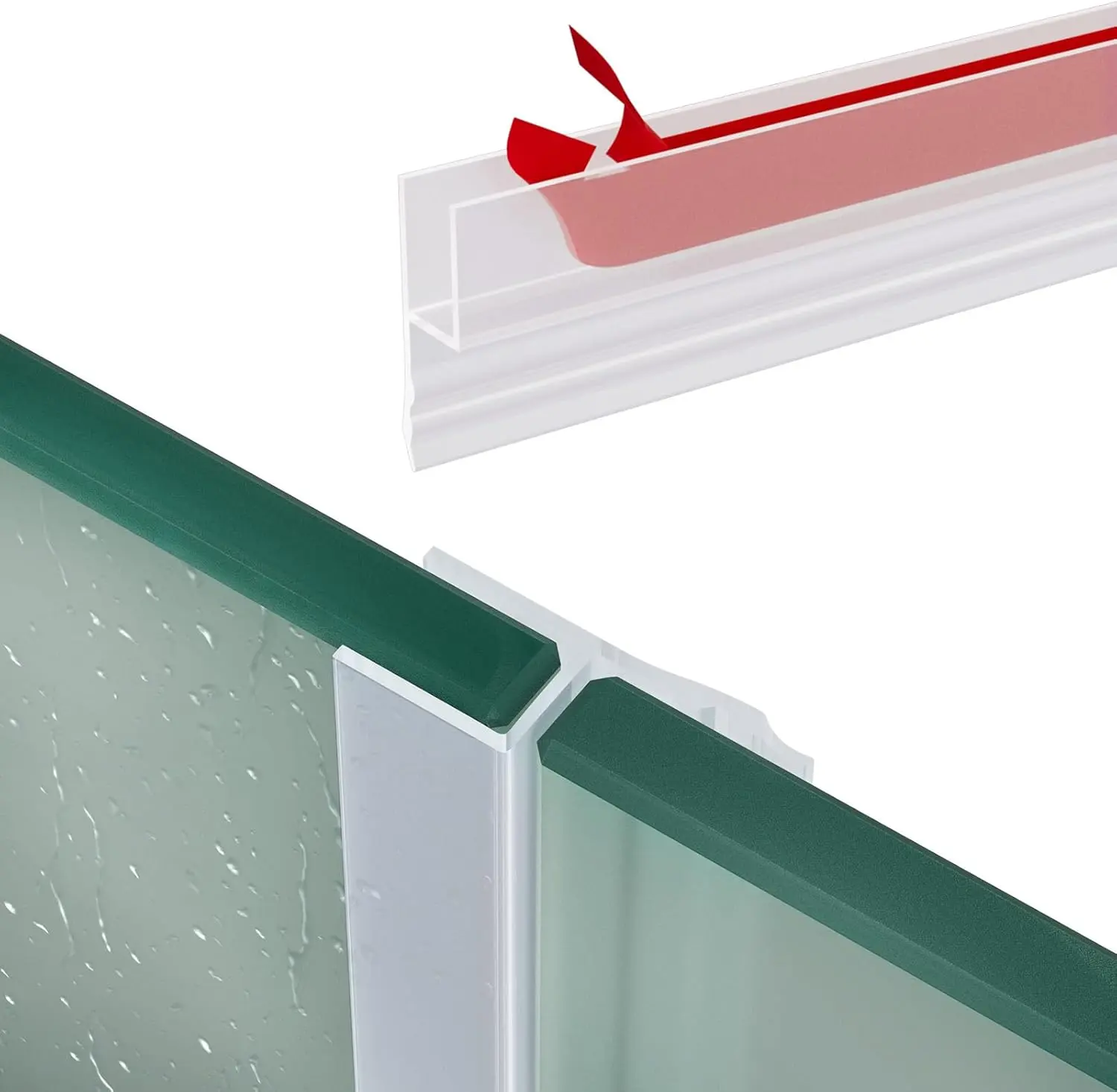 10 Feet Shower Door Side Seal Strip - for 3/8" (10mm) Frameless Glass Door Seal Strip Transparent Silicone Waterproof Shower Sweep - Suitable for Bathroom Frameless Glass Door