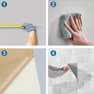 New 40PCS 3D Wall Panels Peel and Stick 13.7"*13.7" White Brick Wallpaper for Walls 3D Wall Tiles Textured FoamSelf-Adhesive Wallpaper for Interior Wall Decor kitche and Bathroom Home Decoratio