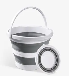 Collapsible Bucket 10L Foldable Car Wash Bucket Portable Plastic Automotive Cleaning Buckets Space Saving for Indoor Outdoor Household Garden Camping Fishing
