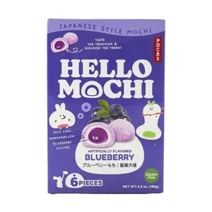 POCAS Hello Mochi Korean Blueberry Daifuku 180g - Gluten-Free Chewy Mochi Snack