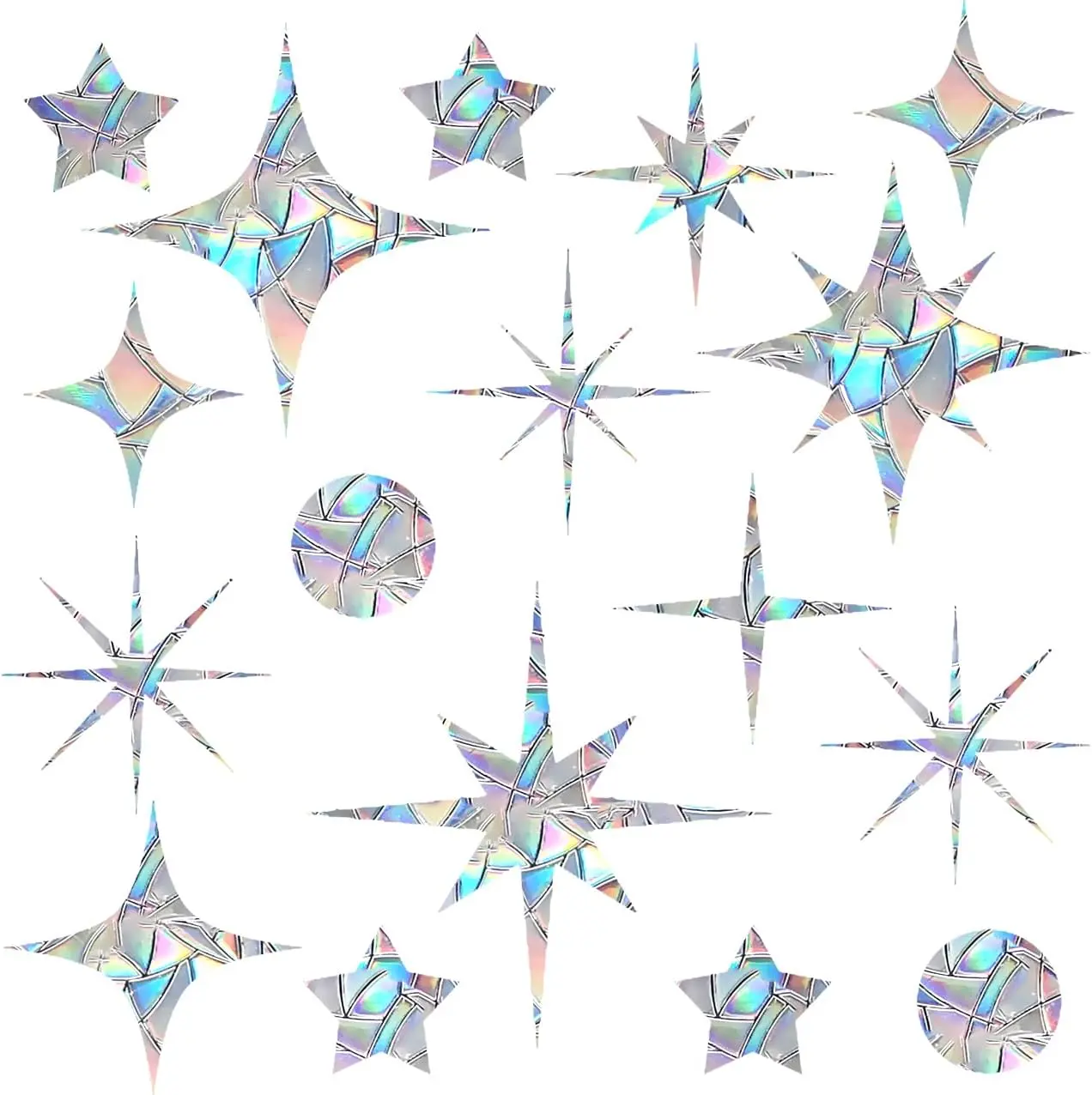 51 count Window  for Bird Strikes - Suncatcher Rainbow Static Clings for Windows - Anti- for Glass Windows and Doors,  Style