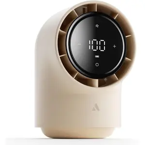 Aecooly Touch Control Desk Chic 01 Lite Fan, 100 Speeds Quiet Digital Display Small Table Fan, 4000mAh Battery Powered Desktop Fan for Bedroom, Bedside, Office, Travel -Beige