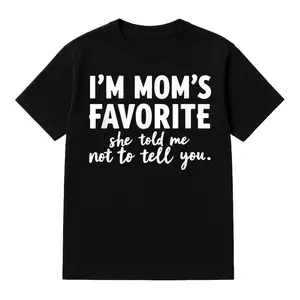 Funny I'm Mom's Favorite T-Shirt Cotton Unisex Tee for Sons & Daughters Summer Golf Gift from Mom Cute Holiday Graphic Shirt gifts graphic tee Crewneck Tshirt