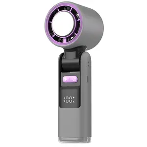 Portable handheld ice fan, equipped with LED digital display, three-in-one folding fan, suitable for travel / camping / outdoor use.