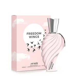 Mirada Freedom Wings Eau de Parfum 100ML - Pink Bottle with Silver Cap, Floral and Fresh Scent, Ideal for Women