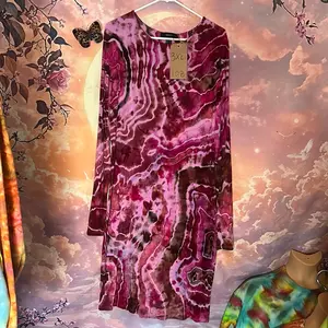 (108) Size 3XL Long Sleeve Tie Dye Dress