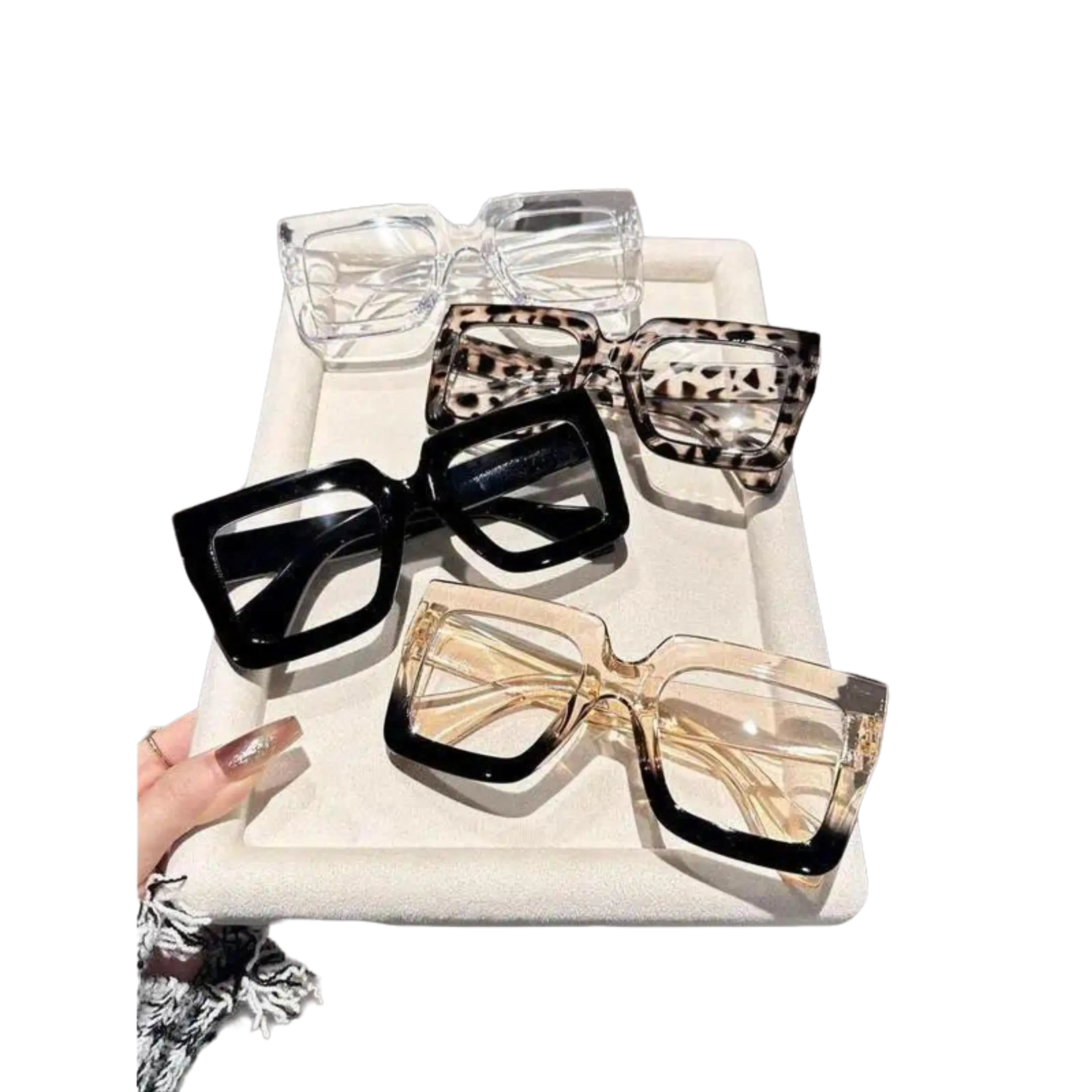 4-Pack Preppy Sunglasses for Women and Men, Leopard Print Polycarbonate Full Rim Eyewear for Daily Outdoor Use, Animal Print