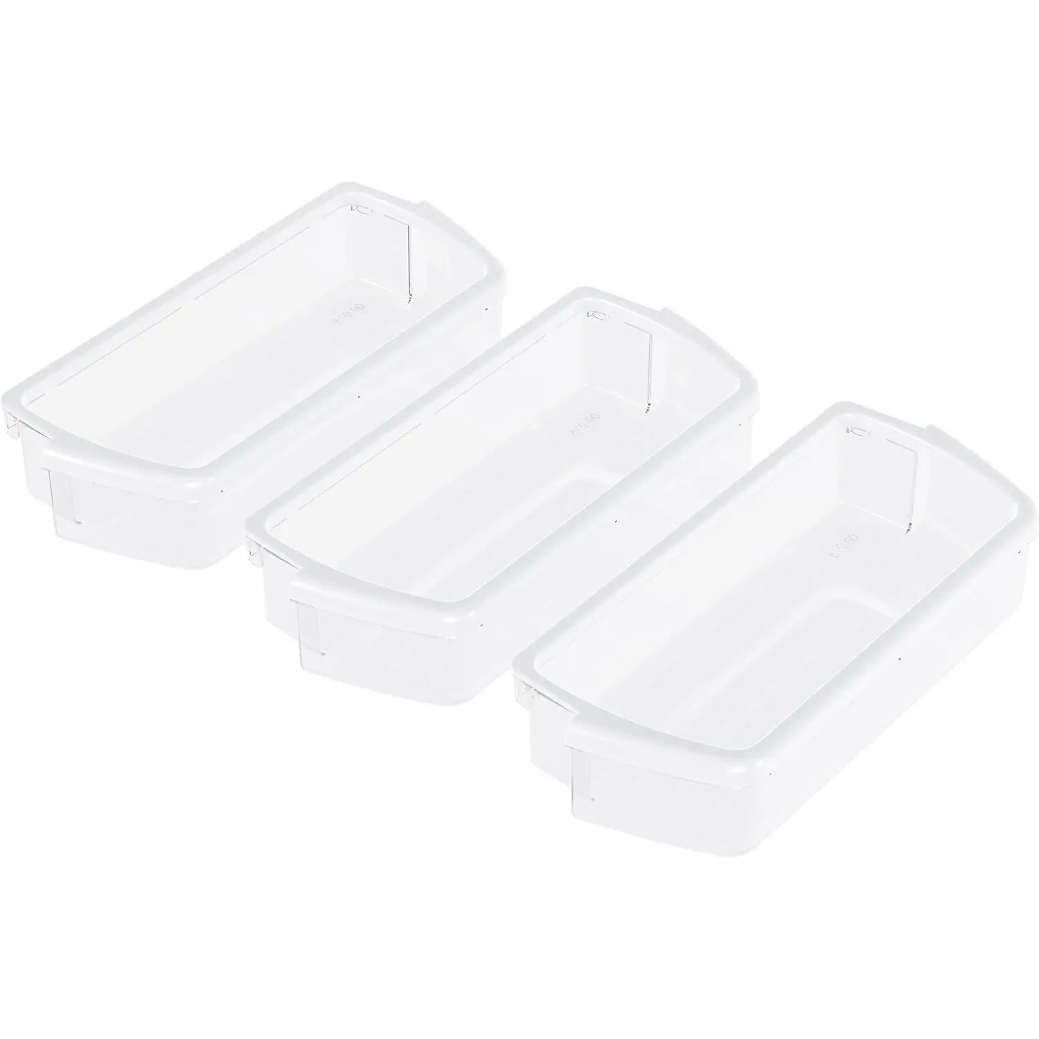 HECASA W10321304 WPW10321304 AP6019471 Refrigerator Door Shelf Compatible with Whirlpool Refrigerator 2171046 2171047 2179574 PS11752778 Replacement only PC Plastic Clear Door Bin Shelf -3 PCS