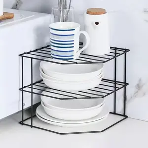 Taylor & 3-Tier Corner Kitchen Dish Rack, Space-Saving Storage Organizer, Shelf Model 880539, Efficient Cabinet Organizer