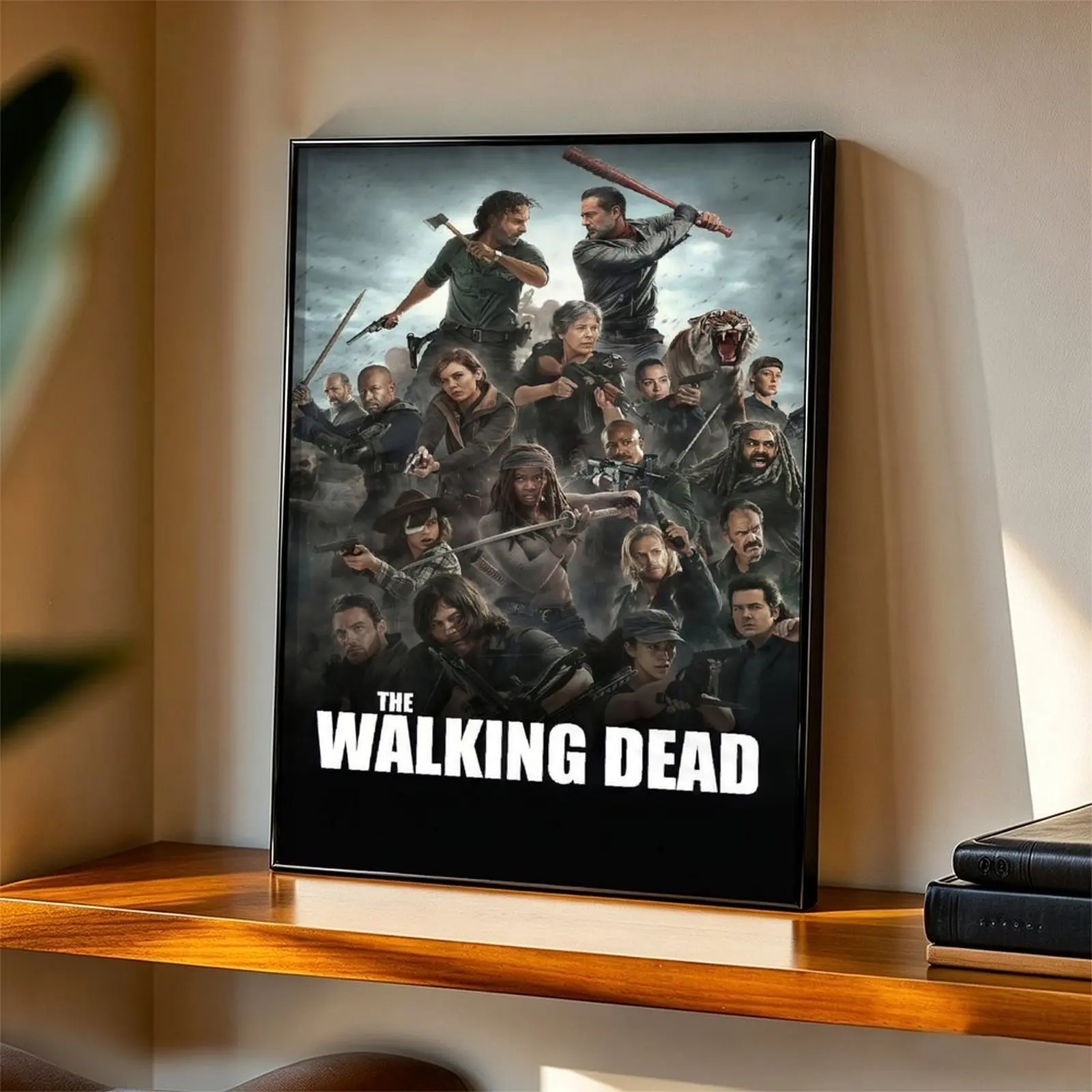 The Walking Dead Rick Grimes Creative Design Print - Classic Zombie TV Series Horror Canvas Wall Art, Cool Home Wall Art, Living Room Home Decor Gift For Series Fans