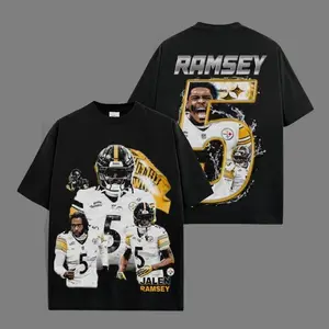 Game Day Outfit Jalen Ramsey 5 Steelers Acid Washed Lightweight 100% Cotton T-Shirt Casual Sports Fan Wear for Men
