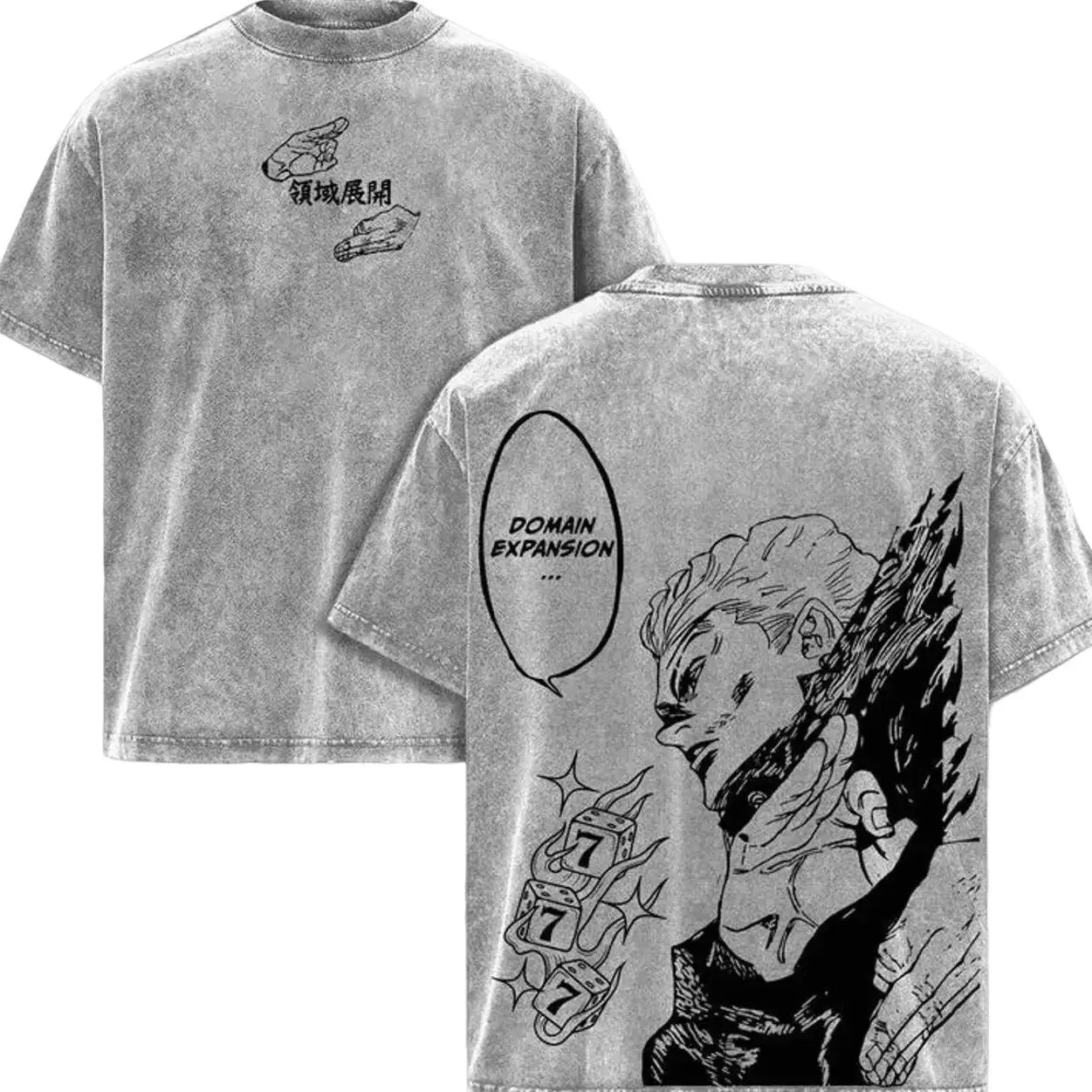 Hakari Kinji Jujutsu Kaisen Tee - Vintage Heavy Cotton Oversized Anim3 Manga T-Shirt & Hoodie, Double Printed Retro Unisex Streetwear Graphic Top, Private Pure Love Train Domain Expansion Edition, Culling Game Fighter D