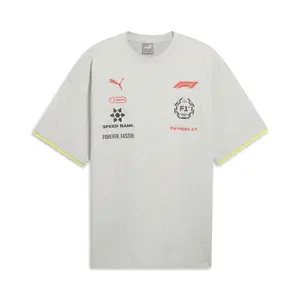 PUMA Mens F1 Racing Short Sleeve Crew Neck Tee Casual Tops Casual - Grey