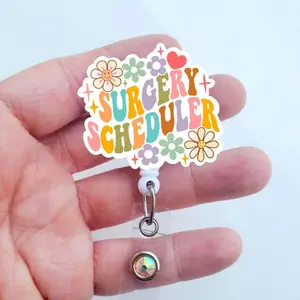 Surgery Scheduler Badge Reel, Retractable ID Holder for Surgery Office Staff, Scheduler Gift TY2