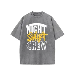 Digitex  Night Shift Theme Tee Unisex Washed Black Streetwear Graphic Short Sleeve T-Shirt