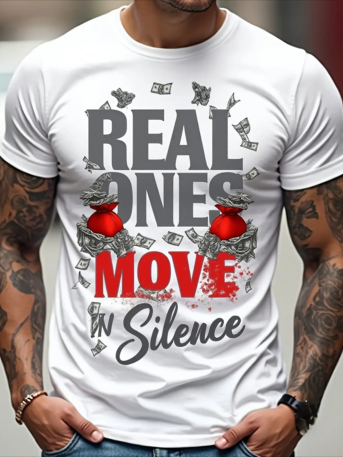 Men's Graphic T-Shirts - Casual Short Sleeve, Round Neck, Inspiring Slogan, Soft, Breathable, Moisture-Wicking, Quick-Dry Tops