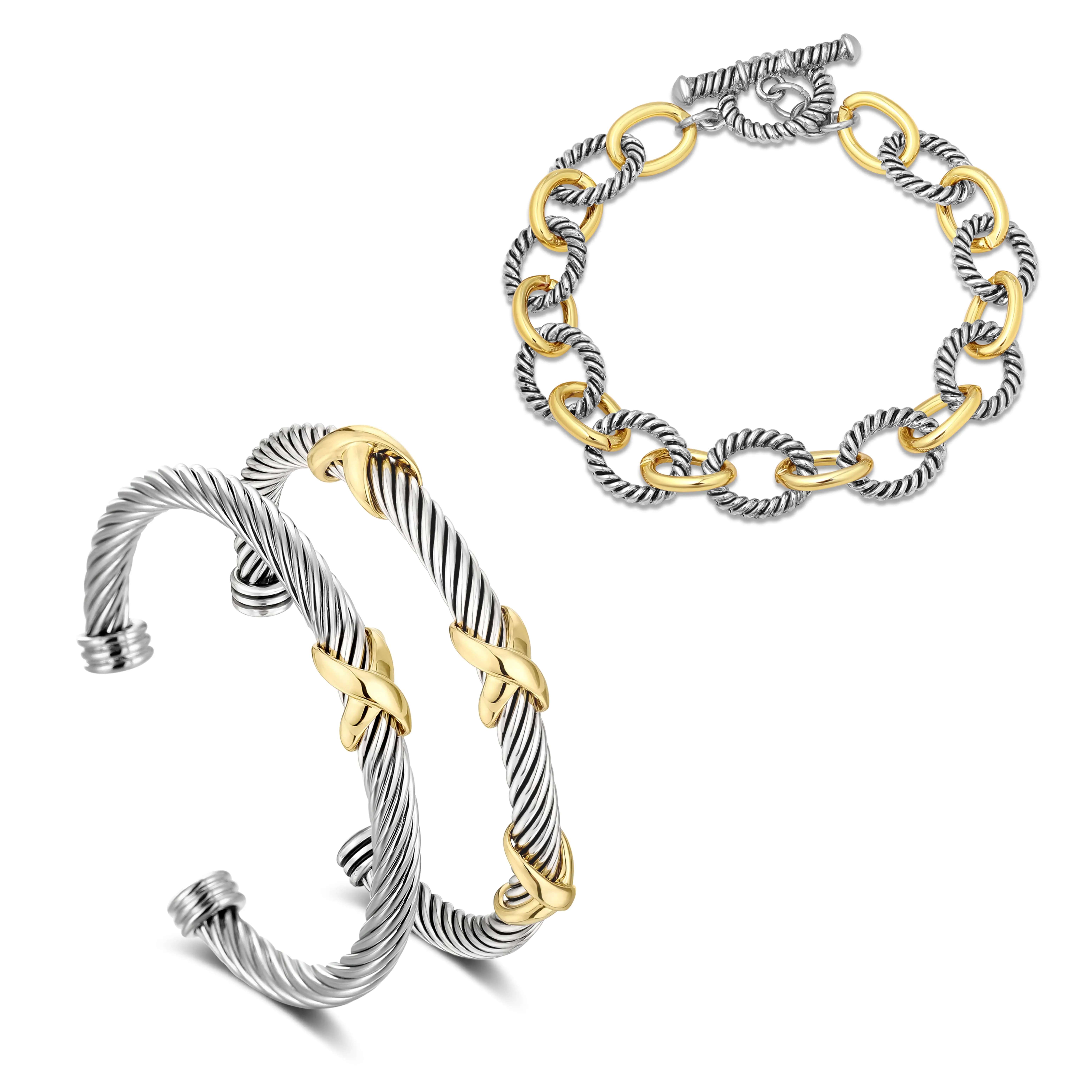 3 Bracelets - Textured