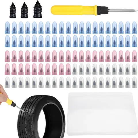 100pcs Tire Screw Plug Repair Kit, 3 Sizes of Repair Rubber Nail for Car Motorcycle Truck Tire Puncture Repair Father'sDayGifts