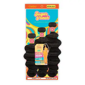 Outre Unprocessed Remy Human Hair Weave Sugar Punch 3 Bundles Ocean