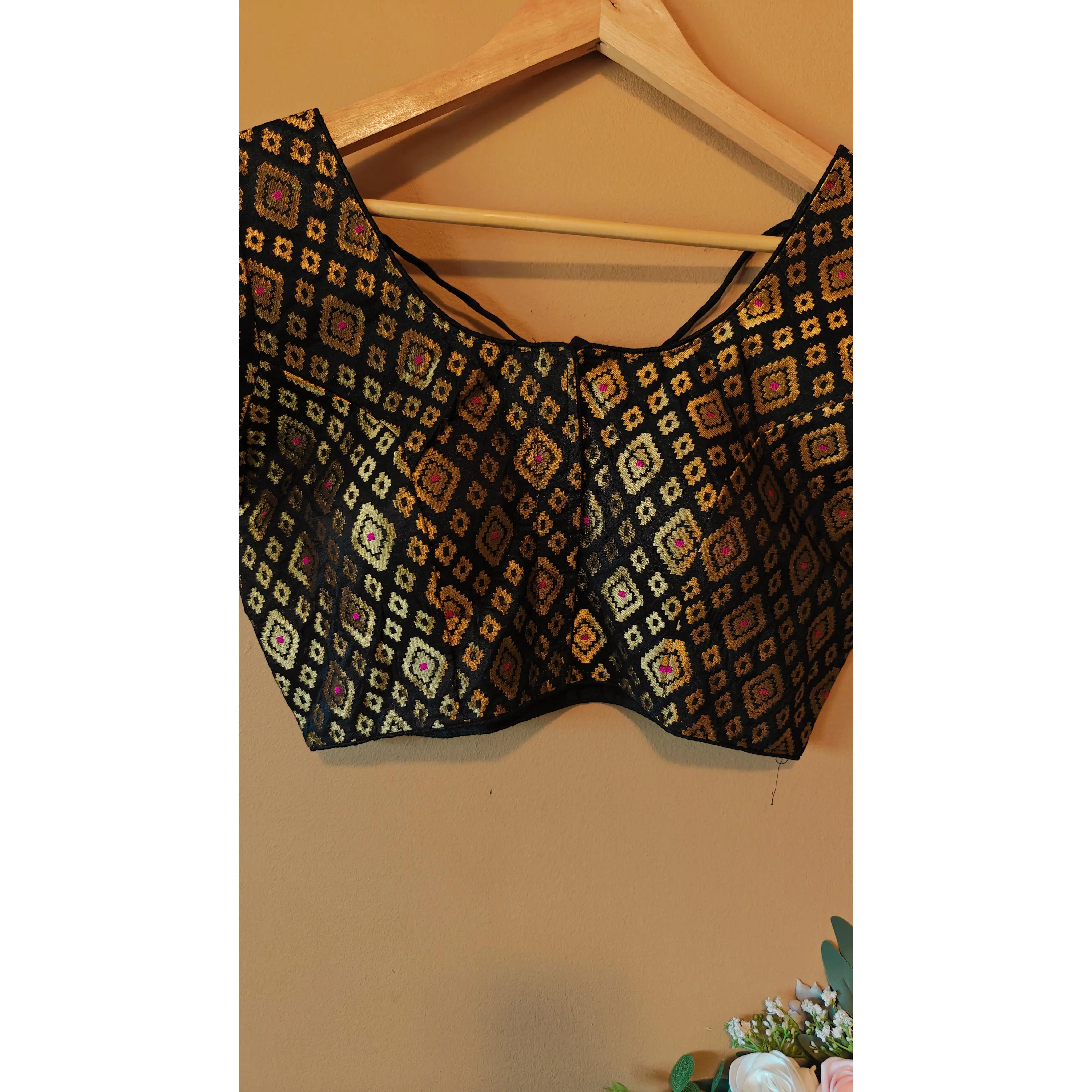 Black  Party Wear Designer Banarasi Silk Blouse