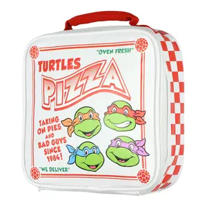 TMNT Lunch Box Nickelodeon Teenage Mutant Ninja Turtles Oven Fresh Turtles Pizza Box Lunch Bag Tote 9"