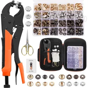 Heavy Duty Snap Fastener Tool - 100 count 15mm Snap Button kit with Pliers for Metal Snaps Snap Repair Kit, Repairing Boat Covers, Canvas, Fabric, Tarps