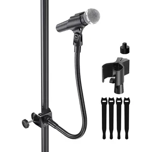 Gooseneck Microphone Stand with Clamp for Desk – Flexible Adjustable Mic Holder