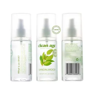 Clean Age Aluminum-Free Deodorant & Body Spray for Whole Body (4 oz) Sandalwood Scent, Body Acne Spray long-lasting fragrance