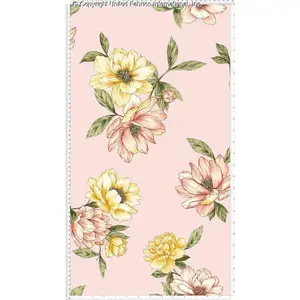 Crepe Techno Printed Zacey Large Floral Print Fabric by the yard for Prom Dress Fabric Sewing