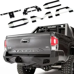Black US Flag Tailgate Insert Letter for Toyota Tacoma 2016-2023 Rear Emblem Raised Badge - Perfect for Customization