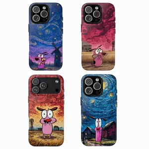Y-Courage The Cowardly Dog phone case，Cute Cartoon Dog Aesthetic  phone case,for iPhone 16 15 14 13 12 11 17Pro Max,for Samsung S25 S24 S23 S22 Ultra,Protective Cover,give her/him a gift for Christmas and Thanksgiving