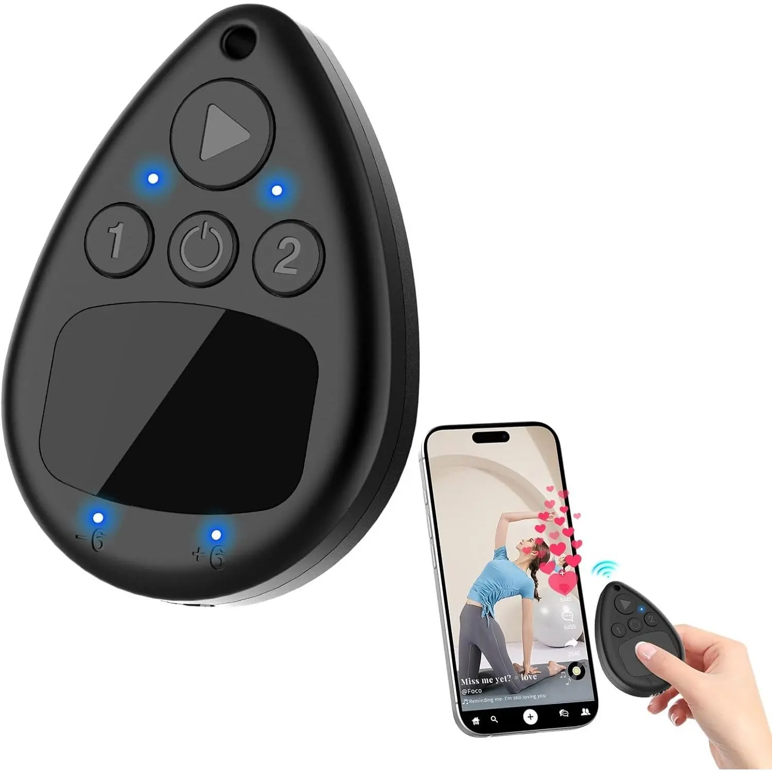 Wireless Auto Clicker for iPhone, Bluetooth Phone Screen Tapper with Battery for Hands Free, Silent & Adjustable Speed Finger Clicker for Tiktok Live Broadcasts Likes, Gaming, Reward Task