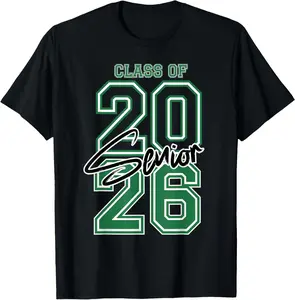 100% Cotton Tee Class of 2026 Senior - 2026 Graduation Women Men T-Shirt Men's Breathable T-Shirt with Look