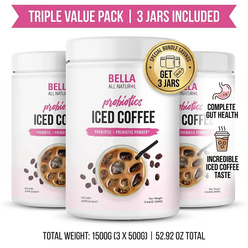 (Flash sale of 1-3 pack) Bella All Natural Probiotics Iced Coffee - 500g