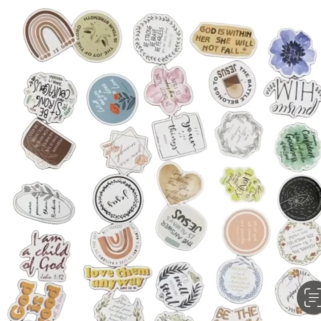 Pack of 100-Christian Stickers- Random Selection-Journaling-Bible-Computer-Phone Decorative Stickers