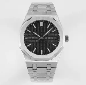 Men's Stainless Steel Luxury Business Watch with LOGO, 41mm Waterproof Automatic Fashion Mechanical Watch with Luxury-Inspired Precision Traditional Design, Fashion Mechanical Watches, Luxury-Inspired Mechanical Watches