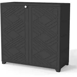 Yardgrace Diamond Cabinet 34x15x34in Waterproof UV-Resistant Indoor Outdoor Storage Cabinet for Patio, Poolside, Living Room, Hallway, Balcony, Garage, Garden, Backyard