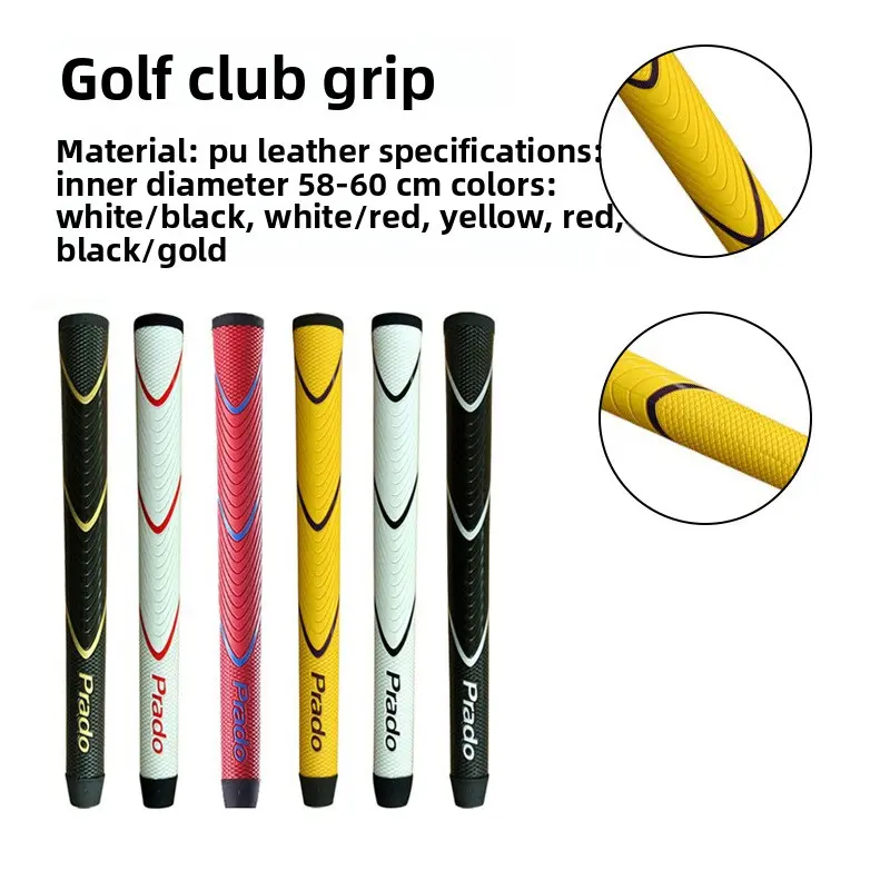 2-Pack Black-Gold PU (Polyurethane) Golf Grips, Vibrant Modern Design, Secure Hold, Shock Absorbent, Durable, Comfortable for All Golf Clubs (Putter, Hybrid Included), Durability & Performance, Style & Design