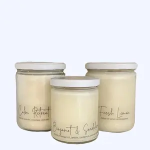 100% soy candle - hand poured - slow burn - 100 hour burn time - scented to bottom Aroma Household Decor Fragrance