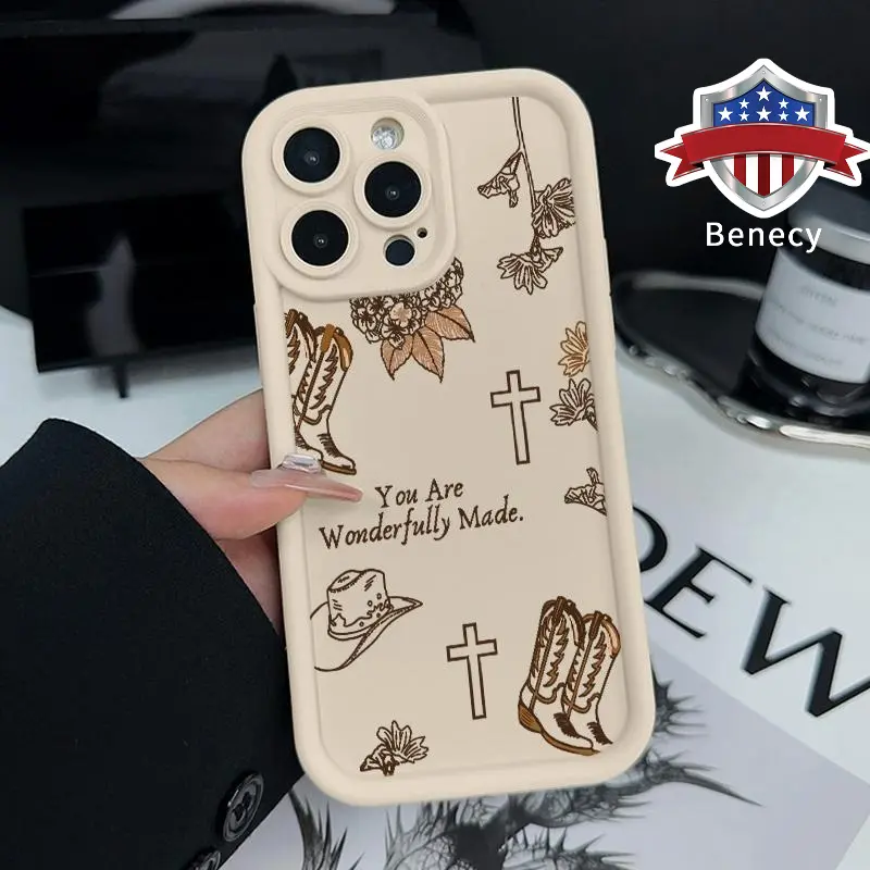 Western Religion Pattern Silicone Protective Casing, TPU Anti-Drop Shockproof Rugged Cover for iPhone XR to 17 Pro Max/Plus/Air, Handheld Cellphone Device Accessories