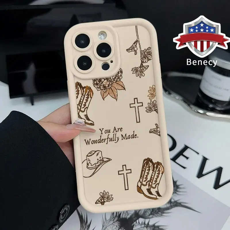 Western Religion Pattern TPU Phone Case for iPhone 17 15 16 14 Pro Max 13 12 11 XR XS Plus Air E Shockproof Drop Protection Rugged Durable Silicone Co