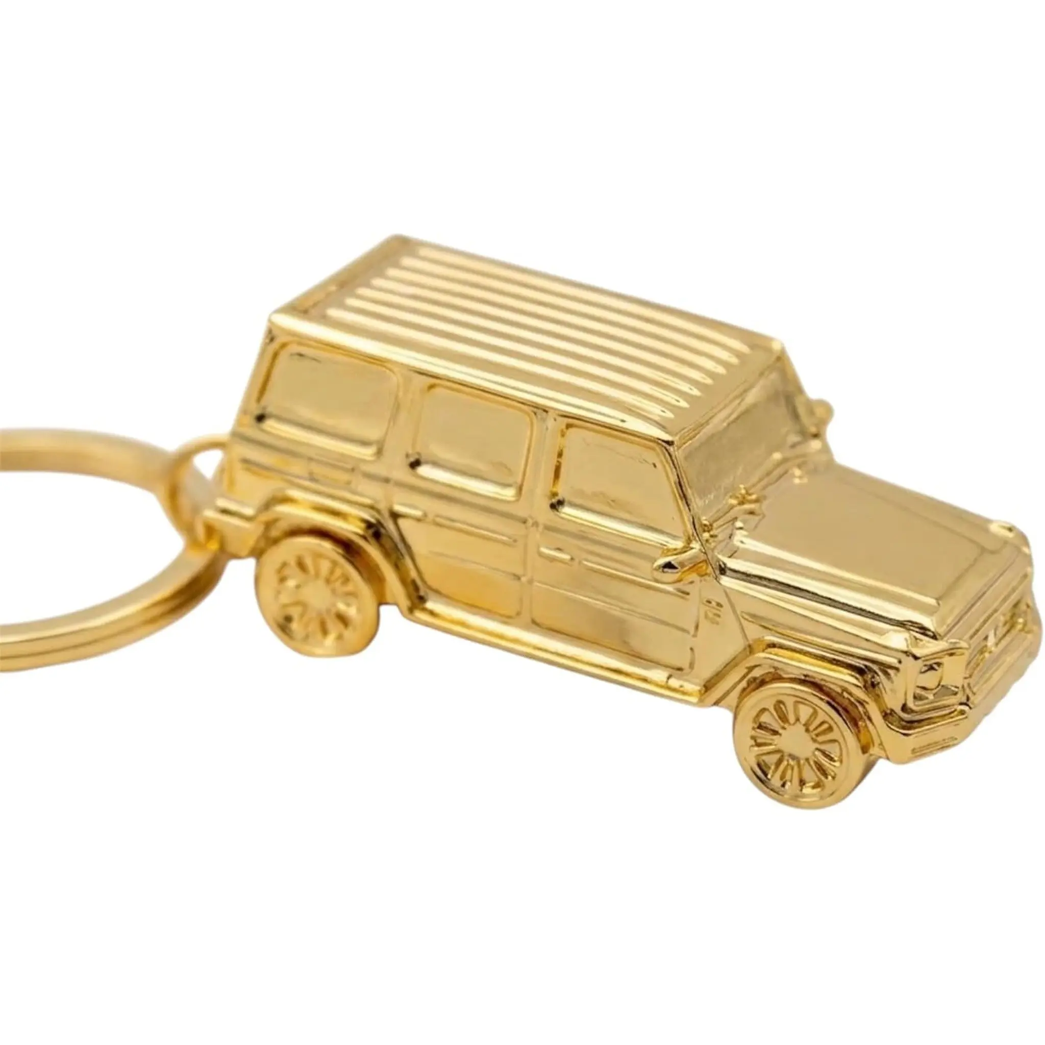 GATYZGEAR Unisex Polished Gold Car Shape Solid Metal G Wagon Keychain, for Everyday Use
