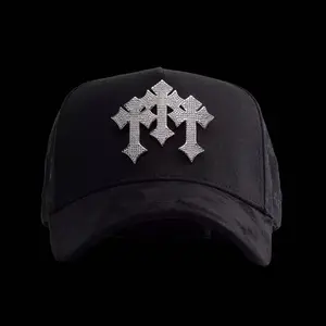 Chrome Cross Black Premium Adjustable Curved Brim Baseball Hat Luxury Metal Logo Streetwear Cap Collector’s Limited Edition 2026 Gorra premium, Gift For Him, Gift For Her