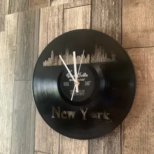 Vinyl Record City Wall Clock - Custom Name City Music Record Decorative Clock