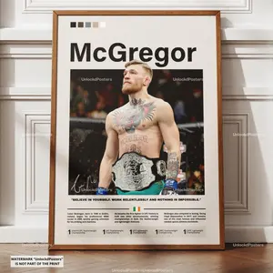 Conor McGregor Poster, McGregor Print Wall Art, Notorius Decor, UFC Legend Poster, UFC Print Gift Idea, McGregor UFC Fan Gift, McGregor Png